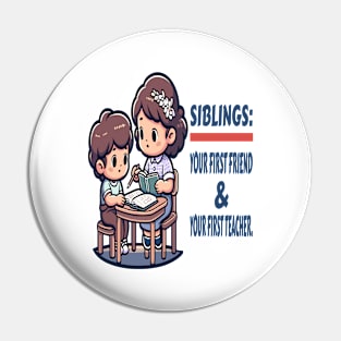 Learning Together: Sibling Study Time Pin