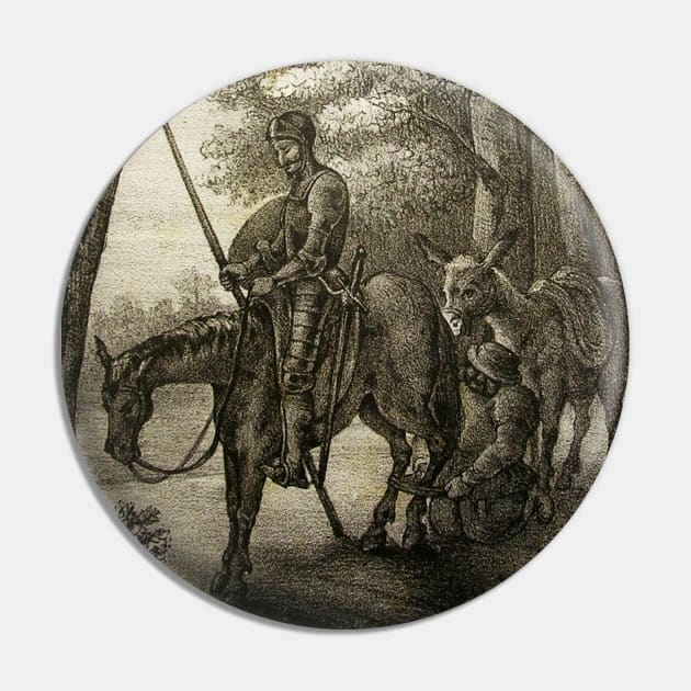 Don Quixote Antique Engraving Pin by chilangopride