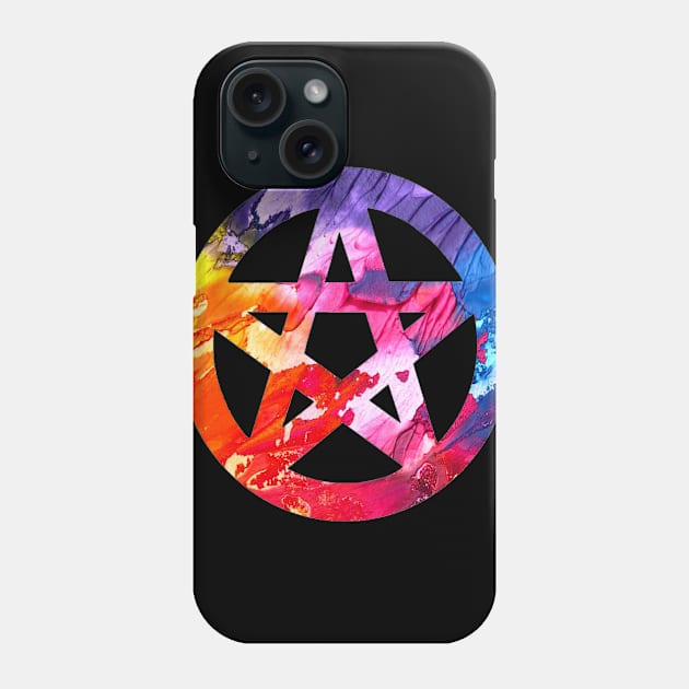 Funky Colorful Pagan Pentacle Phone Case by imphavok