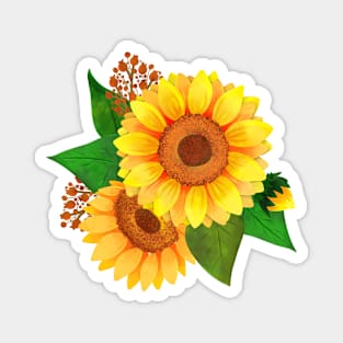 Sunflowers illustration Magnet