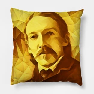 Robert Louis Stevenson Golden Portrait | Robert Louis Stevenson Artwork 12 Pillow