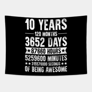 10 Years 120 Months Of Being Awesome Birthday Tapestry