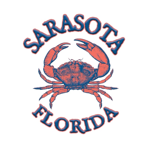 Sarasota, Florida with Stone Crab on Wind Rose (Two-Sided) by jcombs