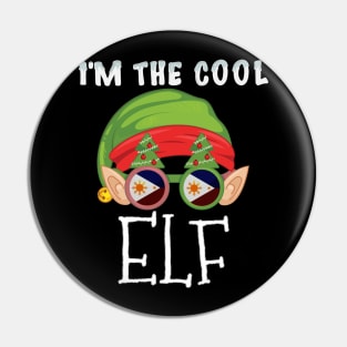 Christmas  I'm The Cool Filipino Elf - Gift for Filipino From Philippines Pin