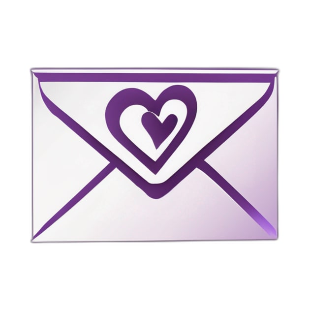 Purple Heart Envelope - Love Mail Icon No. 671 by cornelliusy