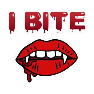 I Bite Vampire Lips Halloween Costume T-Shirt