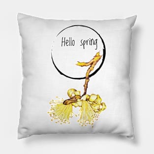 Hello spring - yellow flower Pillow