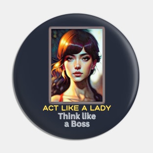 Act like a Lady, think like a Boss (pretty girl) Pin