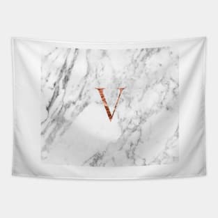 Monogram rose marble V Tapestry