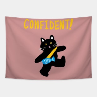 confident cat Tapestry