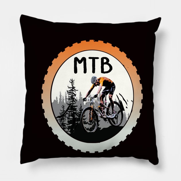 bicicleta de montaña de mtb Pillow by vintagejoa