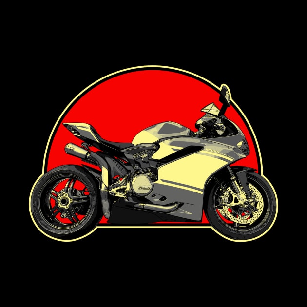 2017 Ducati 1299 Panigale Superleggera Retro Red Circle Motorcycle by Skye Bahringer