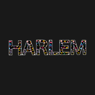 Harlem: Celebrating 50 Years of Hip-Hop Culture With Iconic Clip Art | With White Outline T-Shirt