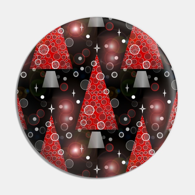 RED Christmas Tree Pattern Pin by SartorisArt1