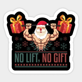 No Lift No Gift Weightlifting Christmas Ornament 2023 | Funny Muscular  Santa Lifting Weights Xmas Ornament Bodybuilder Fitness Merry Liftmas