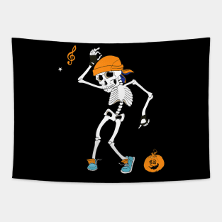 Halloween Shirt Funny Halloween Dancing Skeleton Tapestry