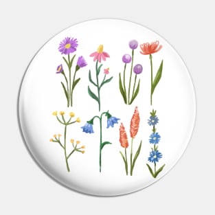 Flowers Chalk Hand drawn Pin