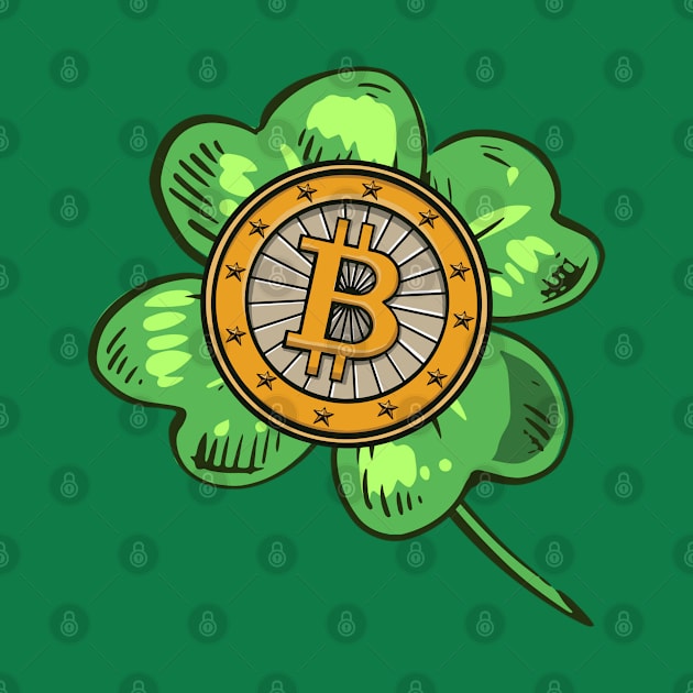 Bitcoin Is My Lucky Charm Clover Leaf St Patrick's Day by az_Designs