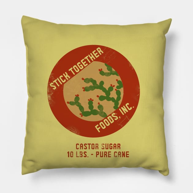 "Stick Together" Cactus Feedsack Logo Pillow by LochNestFarm