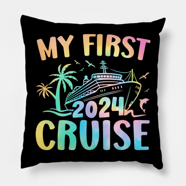 My First Cruise 2024 Vacation Matching Family Cruise Ship Pillow by deptrai0023