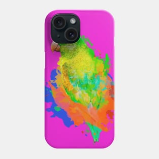 Aquarell Watercolor Splatter Quaker Parakeet Parrot Phone Case