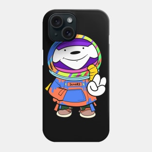 Super cool astronaut dog posing in style  illustration Phone Case