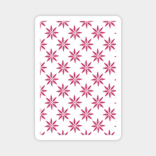 Retro Flower Pattern in pink, light blue, and brown Magnet