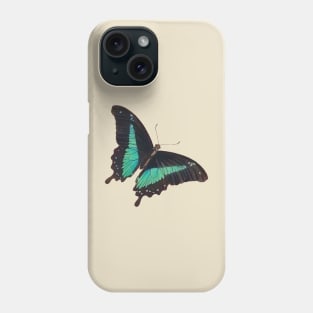 Black and Blue Swallowtail Butterfly Phone Case