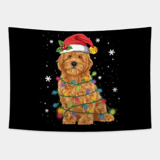 Goldendoodle Christmas Santa Hat Tapestry