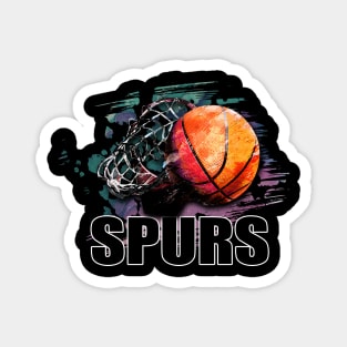 Retro Pattern Spurs Basketball Classic Style Magnet