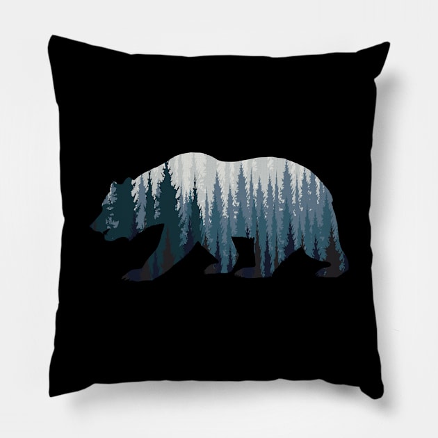 bear wildlife animal Canada forest Pillow by ZenCloak