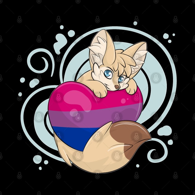 Bi Flag Heart Fennec Fox by Fennekfuchs