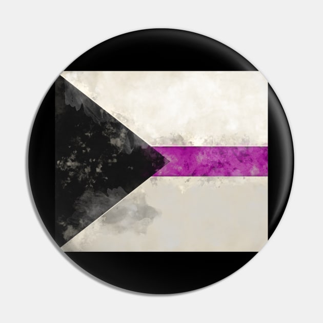 Demi Pride Flag - Water color Pin by MeowOrNever