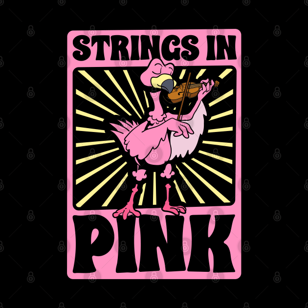 Strings in pink - flamingo on violin by Modern Medieval Design