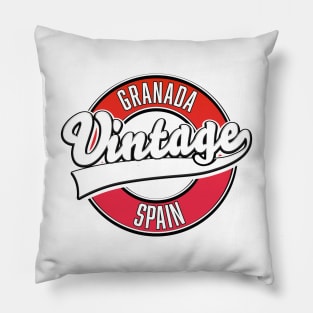 Granada spain retro style logo Pillow