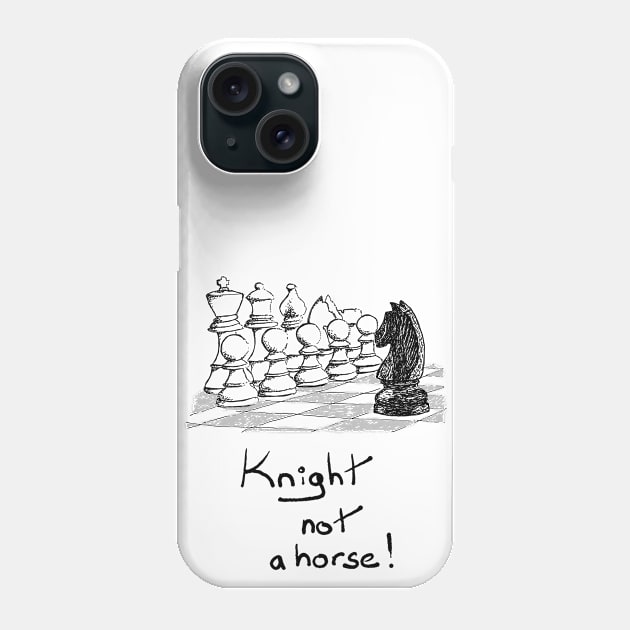 Hand drawn chess - knight Phone Case by jitkaegressy