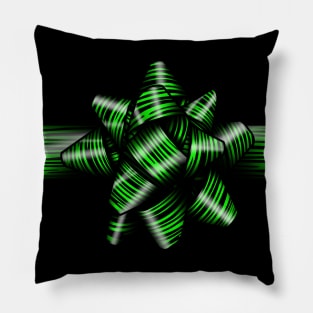 Green zebra bow Pillow