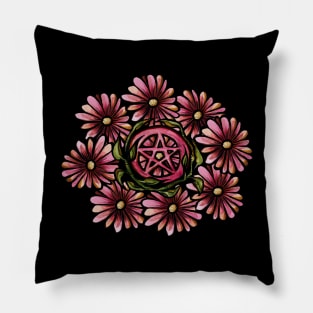 Green Witch Pentagram Pillow