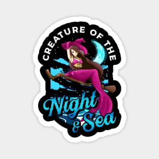Mermaid Witch Creature of the Night & Sea Halloween Gift Magnet