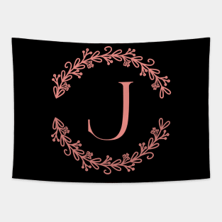 Pink Monogram- Letter J Tapestry