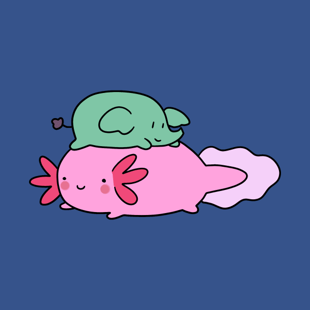 Little Elephant and Axolotl by saradaboru