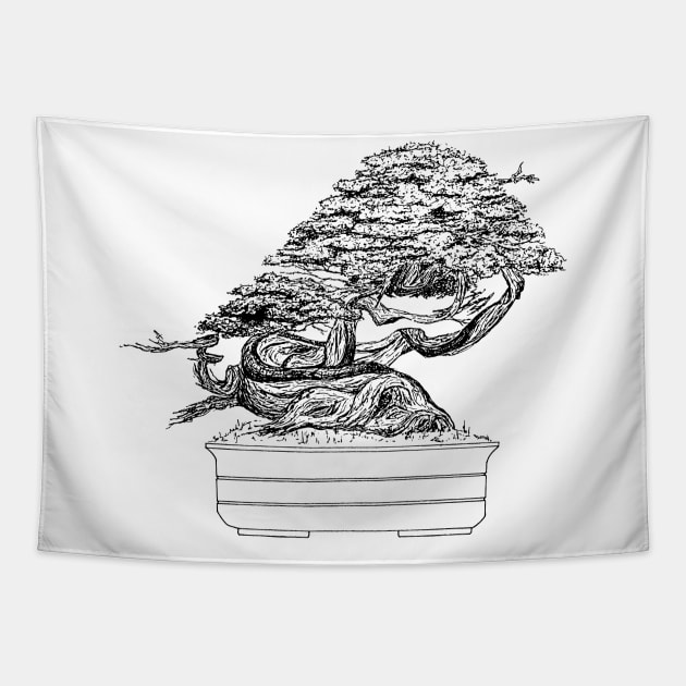 Bonsai pine tree Tapestry by K-pop design shop