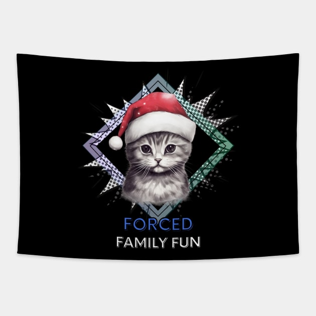 Sarcastic Quote - Christmas Cat - Funny Quote Tapestry by MaystarUniverse