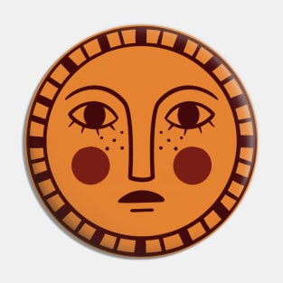 Celestial Sun Face illustration Pin