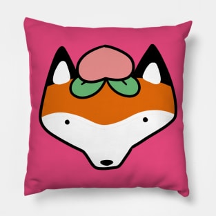 Peach Fox Face Pillow