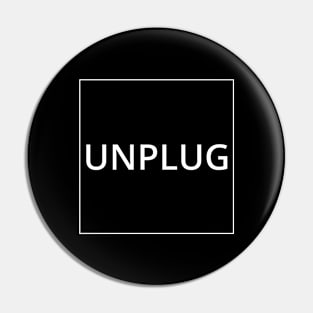 UNPLUG Classic Black And White Square Design Pin