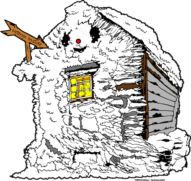 Warm Inside Wooden House Christmas Kids T-Shirt by Producer