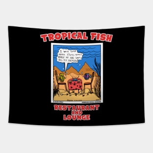 Undersea Restaurant Funny Sea Life Novelty Gift Tapestry