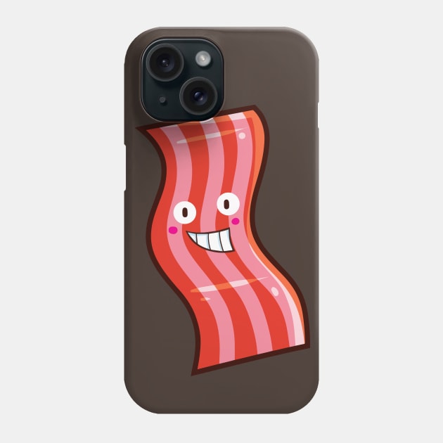 Cute bacon smiling happily Phone Case by Jocularity Art