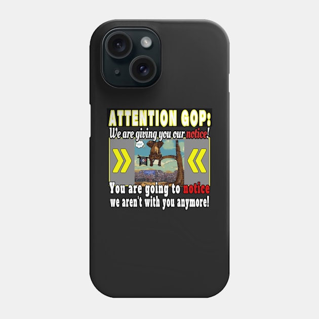 CONSERVATIVE POLITICAL HUMOR FOR THE PATRIOT PARTY ELEPHANT UP A TREE Phone Case by KathyNoNoise